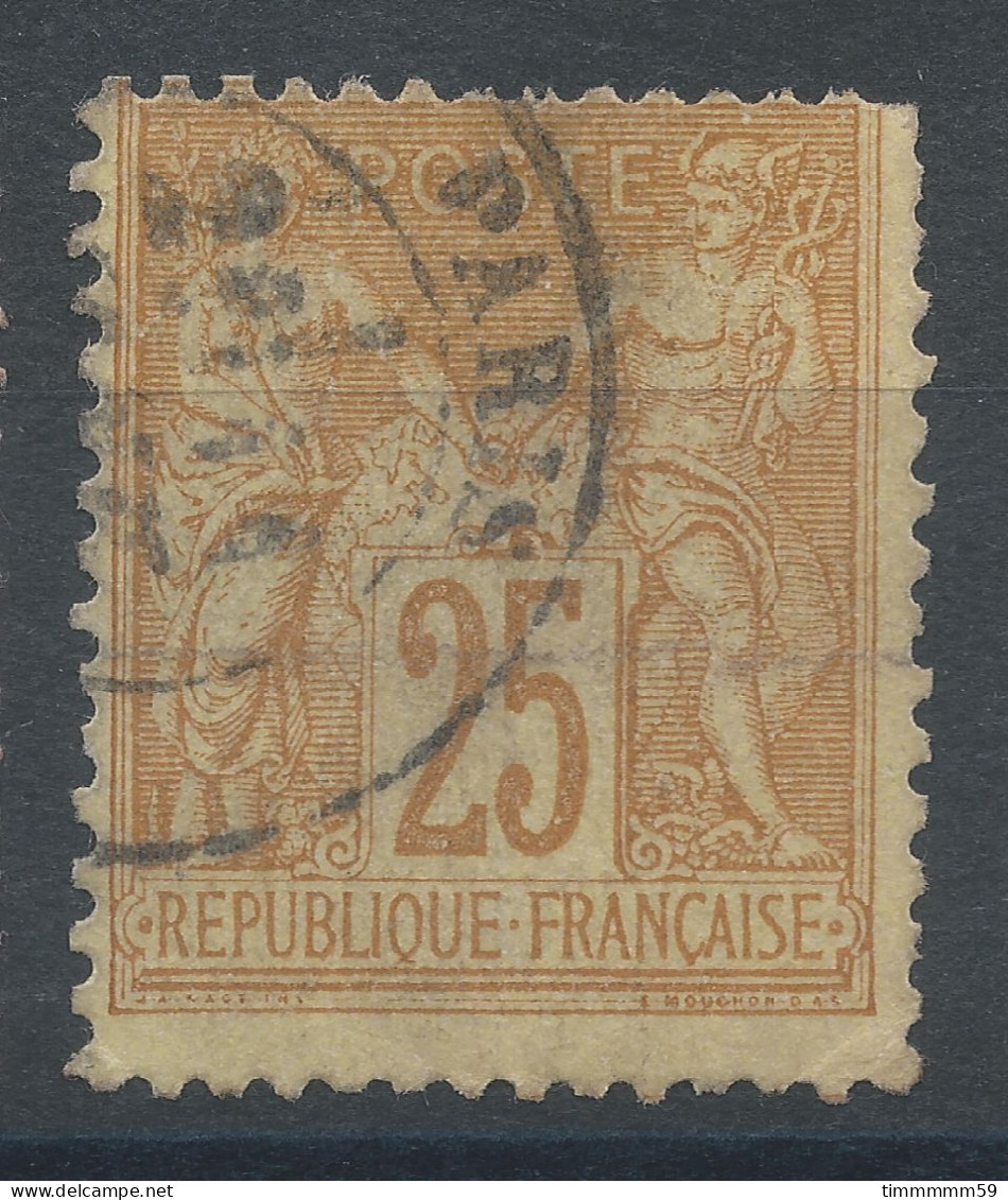 Lot N°82869   N°92, Oblitéré Cachet à Date De PARIS, Pli Horizontal - 1876-1898 Sage (Type II)