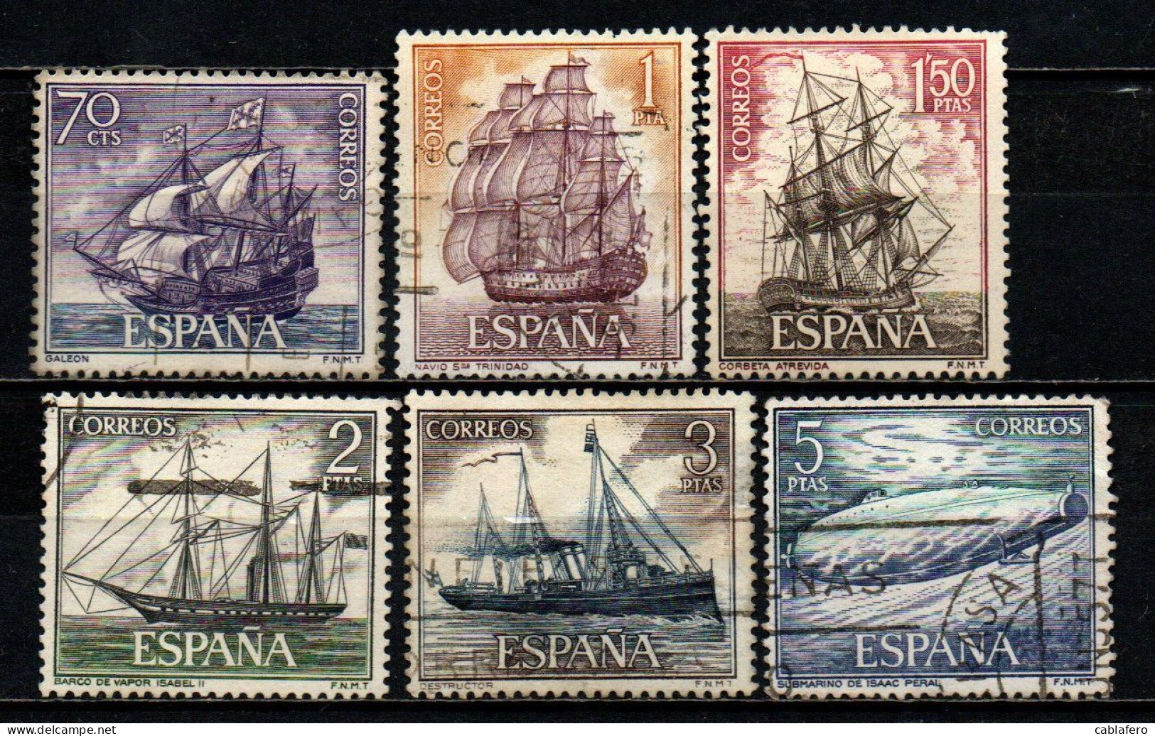 SPAGNA - 1964 - OMAGGIO ALLA MARINA SPAGNOLA - USATI - Used Stamps