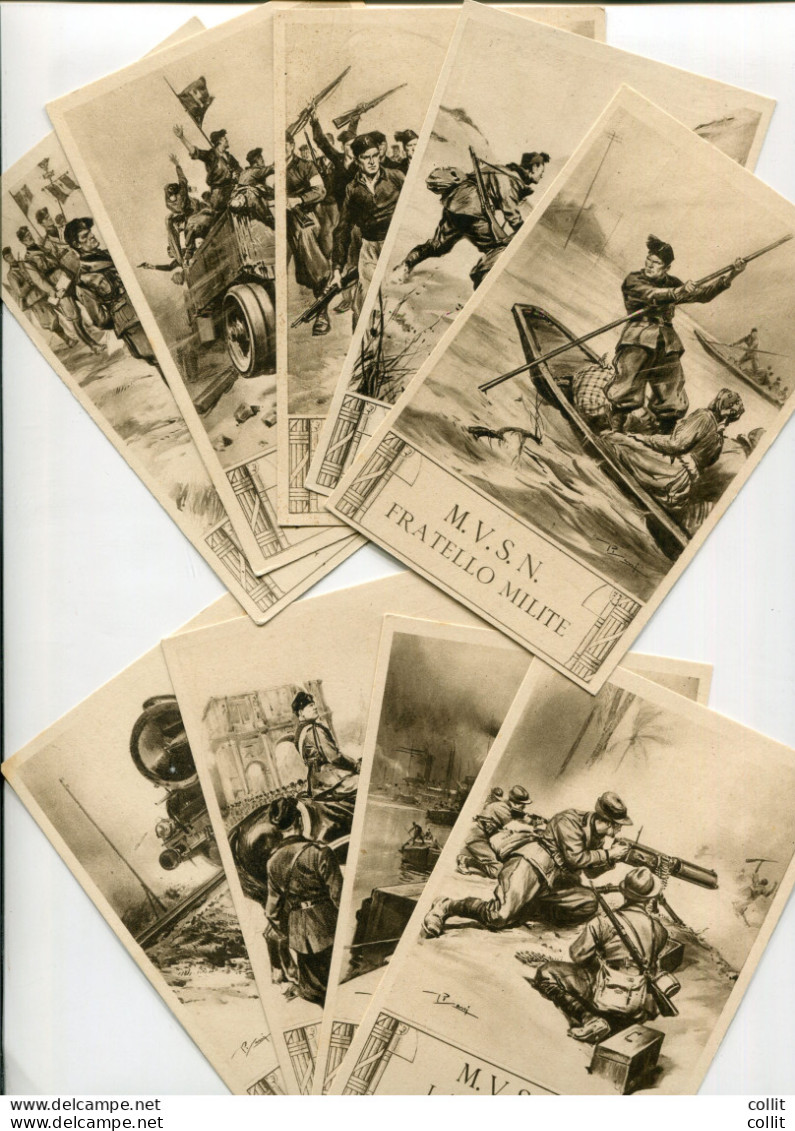M.V.S.N. - 10 Cartoline Per Le Diverse Milizie - Poststempel