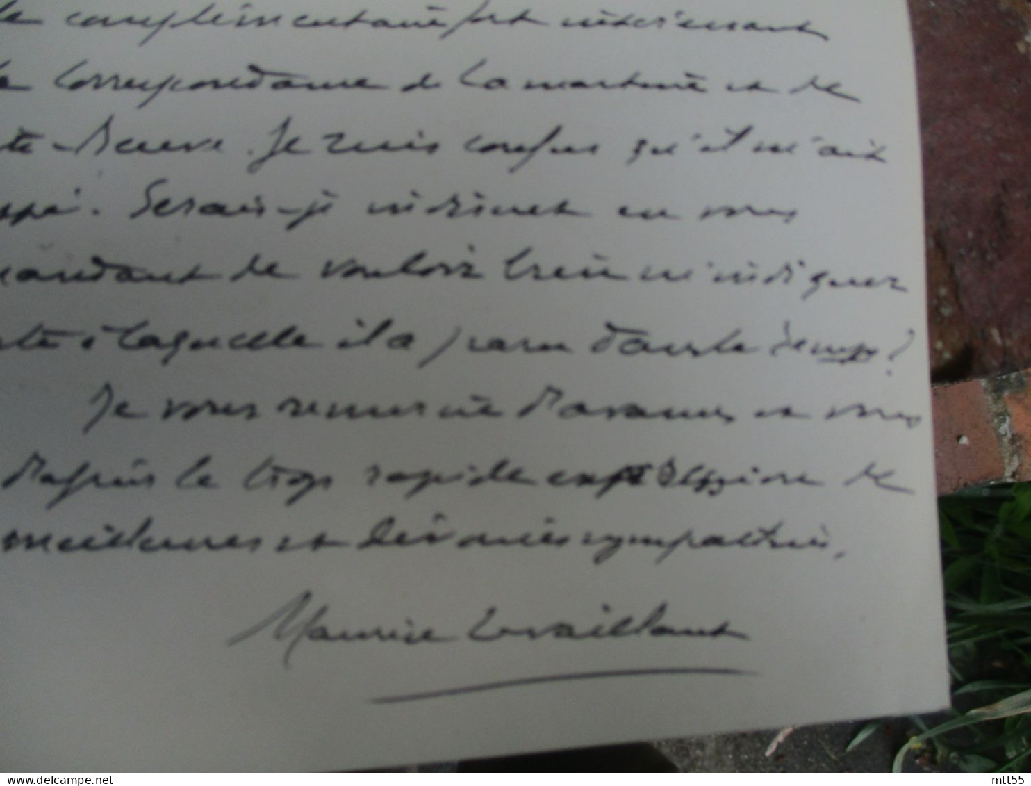 MAURICE LEVAILLANT JOURNALISTE AU FIGARO MONTMORENCY LETTRE POUR CHENIER SUR CHESNE - Escritores