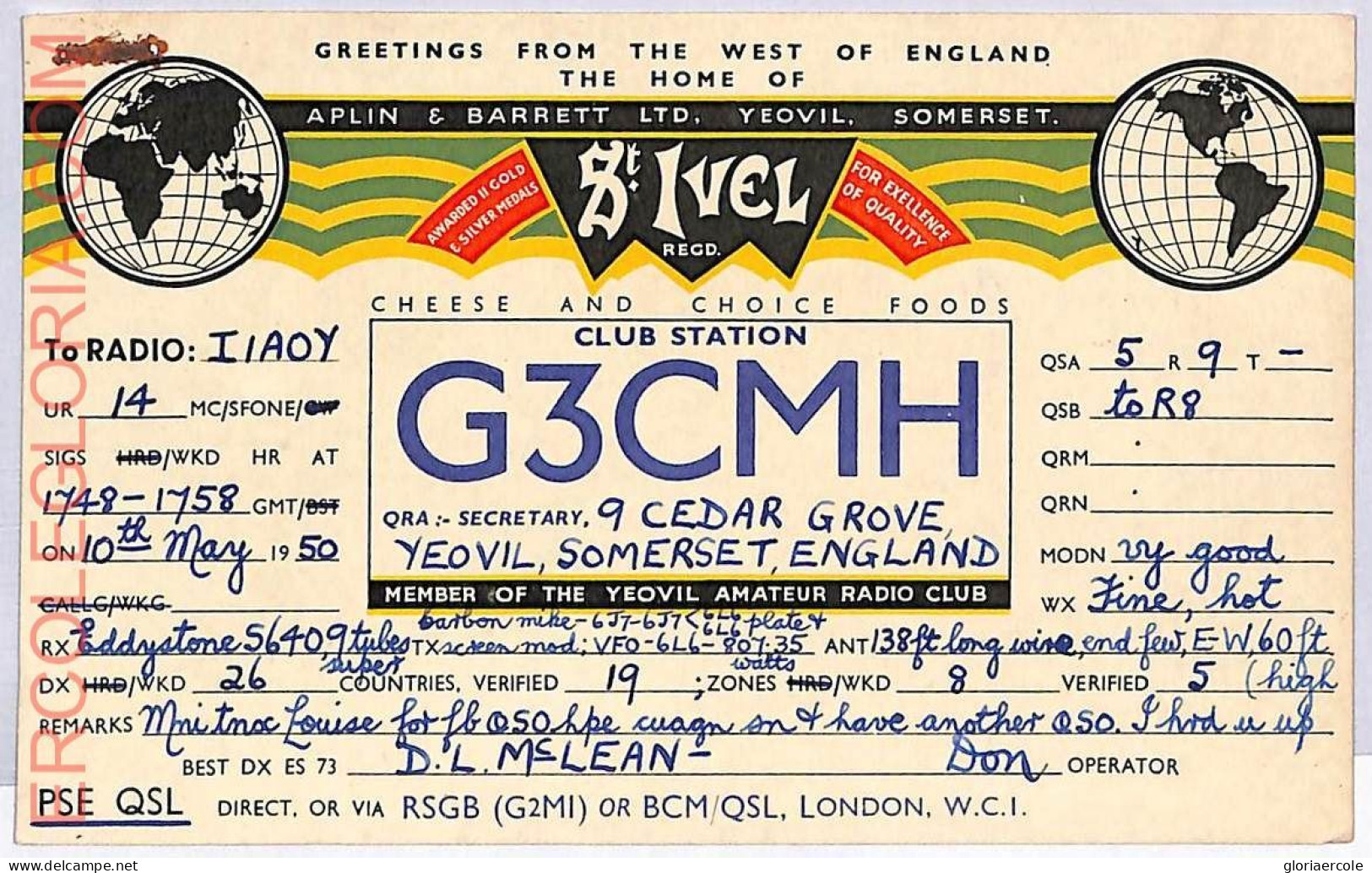 Ad9128 - GREAT BRITAIN - RADIO FREQUENCY CARD - England - 1950 - Radio