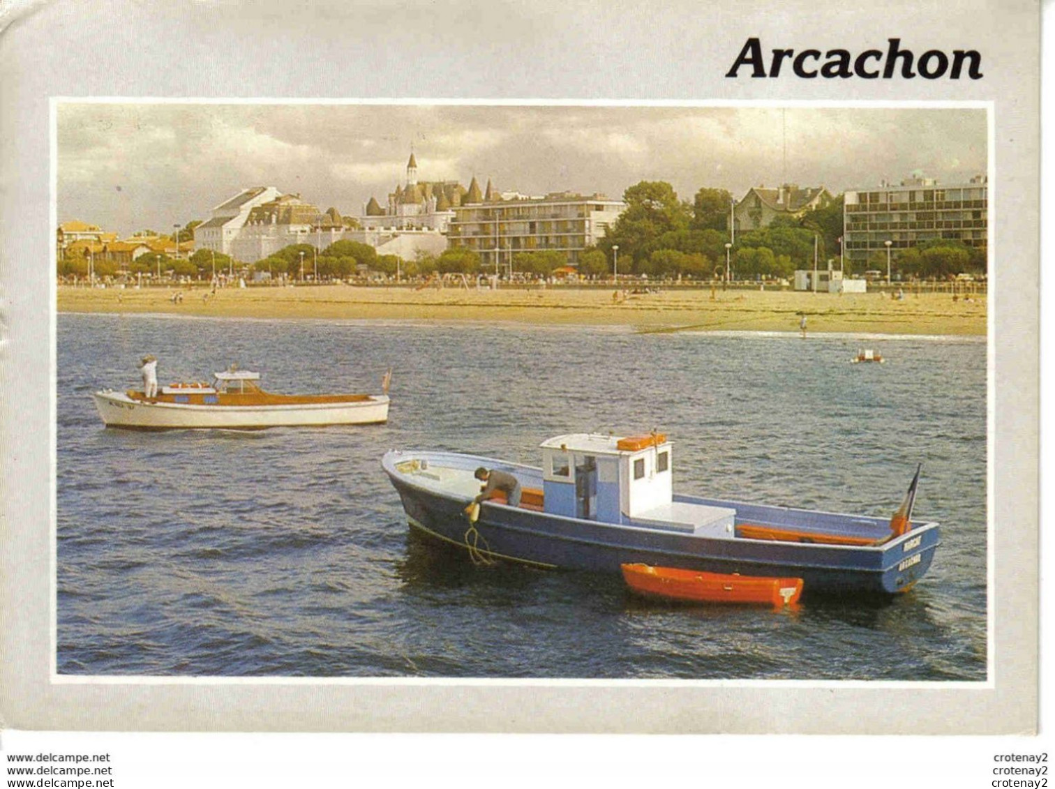 33 ARCACHON Le Casino La Plage Beau Plan Bateau Pédalo VOIR Flamme De Bordeaux Gendarmerie En 1990 - Arcachon