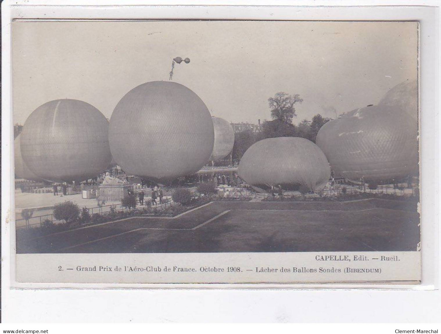 PARIS Grand Prix De L'Aéro-club De France - Octobre 1908 - Lâcher Des Ballons Sondes - Très Bon état - Distrito: 01