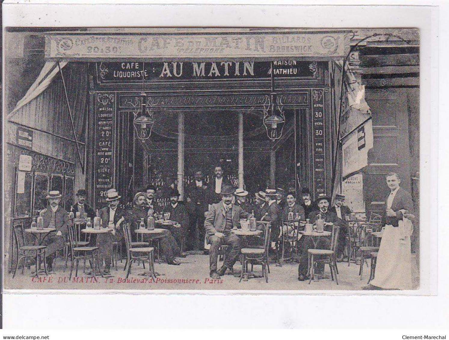 PARIS - Café Du Matin - 12 Boulevard Poissonnières - Très Bon état - District 09
