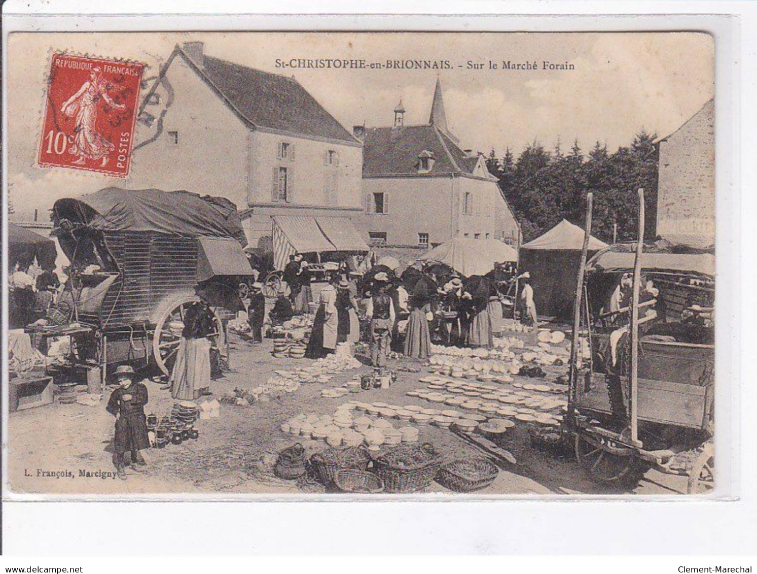 SAINT CHRISTOPHE EN BRIONNAIS - Sur Le Marché Forain - Très Bon état - Other & Unclassified