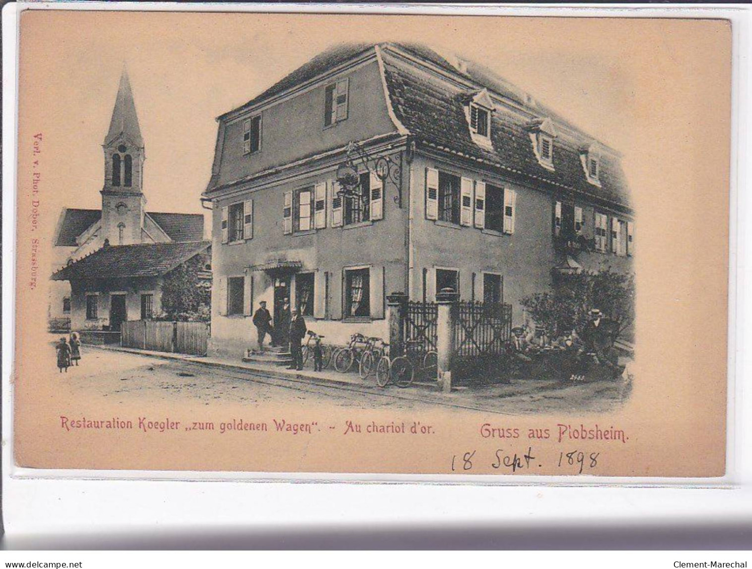 PLOBSHEIM - Restaurant "Au Chariot D'Or" - Très Bon état - Otros & Sin Clasificación