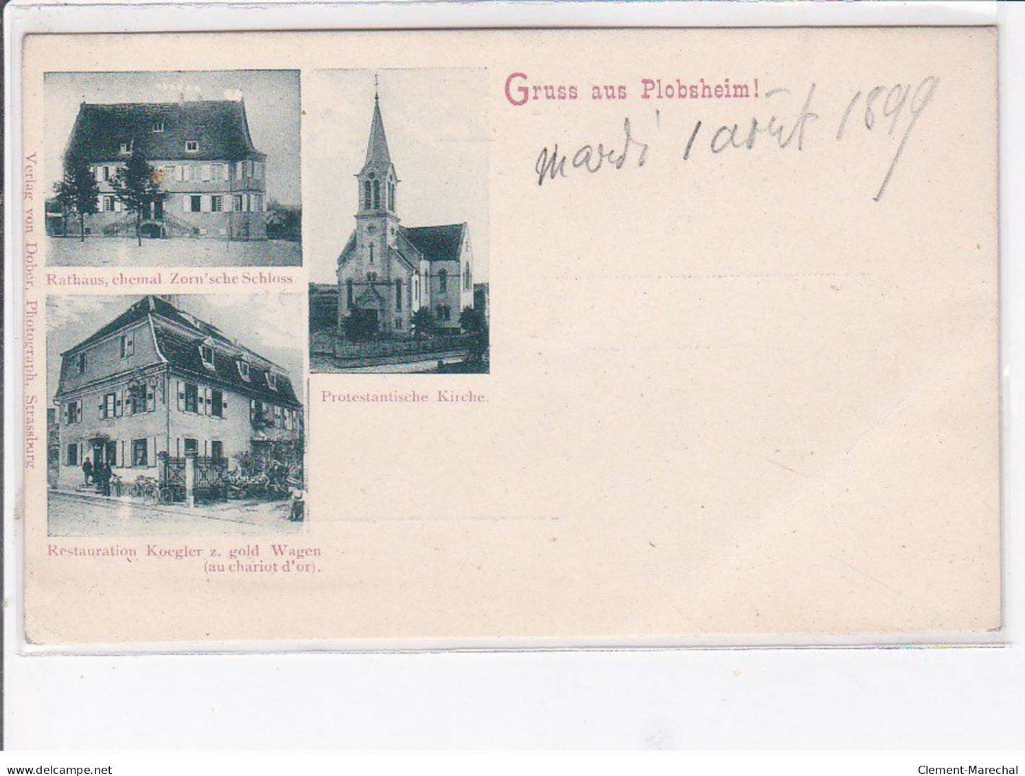 PLOBSHEIM - Eglise - Restaurant - Mairie - Très Bon état - Sonstige & Ohne Zuordnung