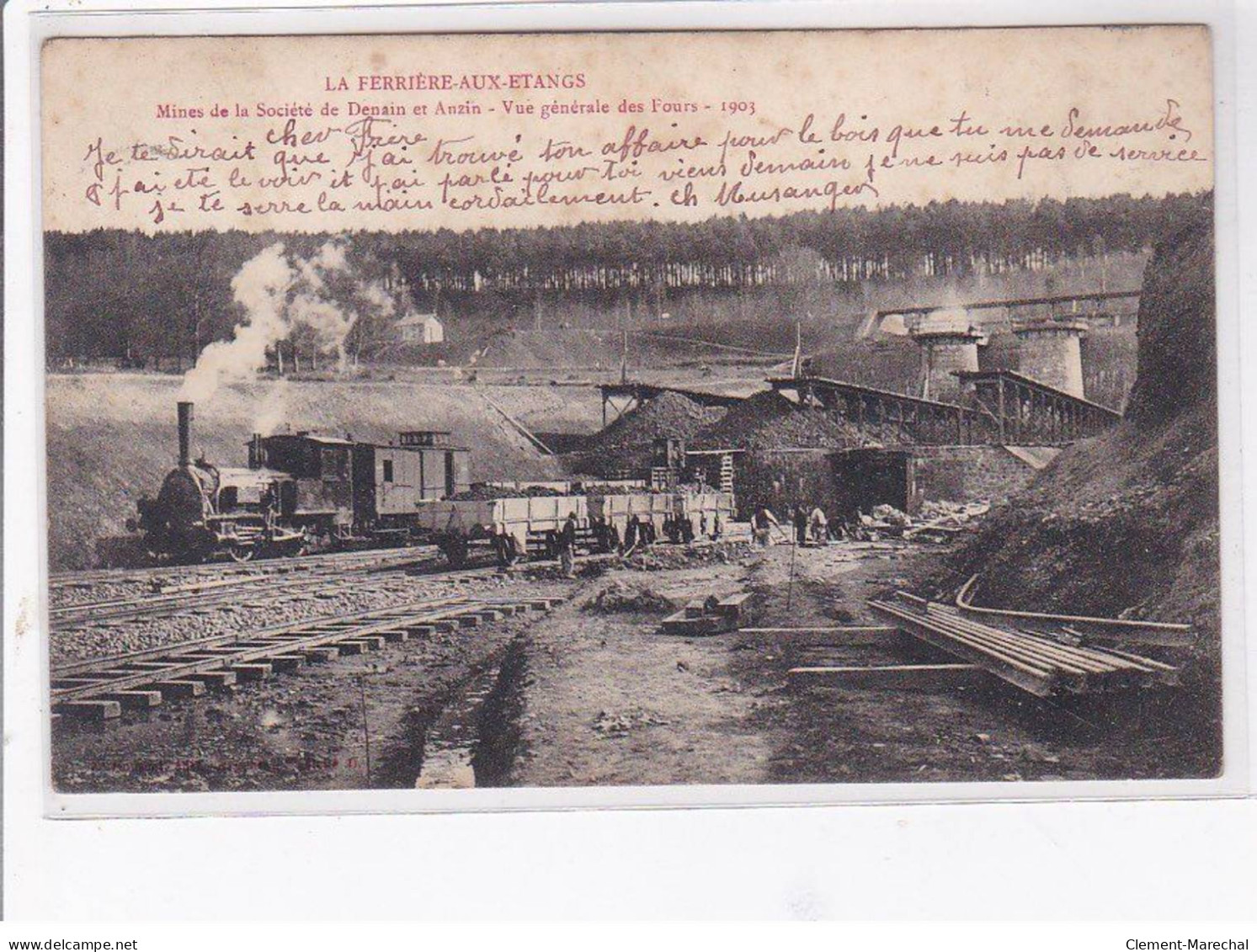LA FERRIERE AUX ETANGS - Mines De La Société De Denain Et Anzin - Vue Générale Des Fours - 1903 - état - Autres & Non Classés
