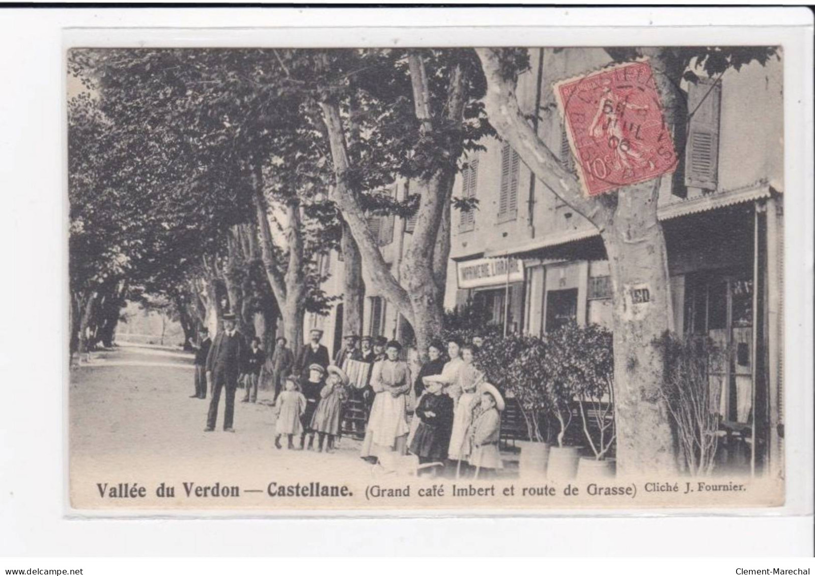 CASTELLANE - Grand Café Imbert Et Route De Grasse - Très Bon état - Castellane