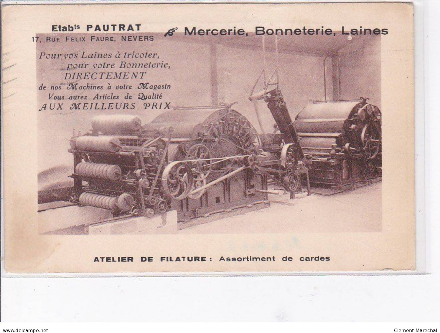 NEVERS - Etabts Pautrat - Mercerie, Bonneterie, Laines - Atelier De Filature : Assortiment De Cardes - Très Bon état - Nevers