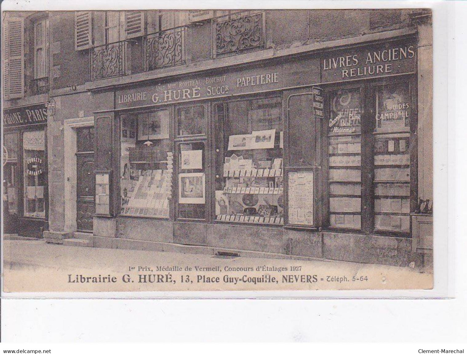 NEVERS - Librairie G. Huré, 13, Place Guy-Coquille - état - Nevers