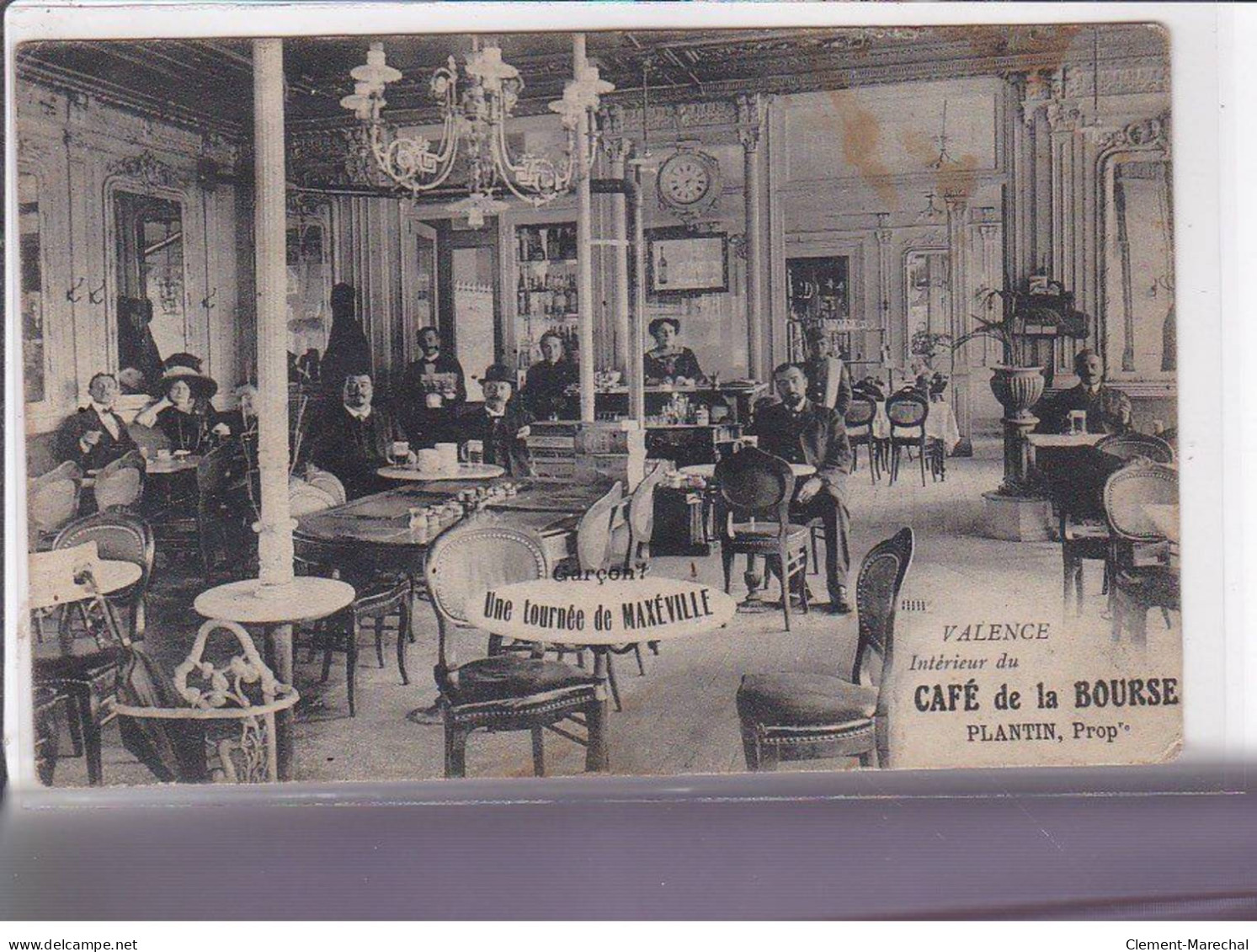 VALENCE - Intérieur Du Café De La Bourse - Plantin, Propriétaire - état - Valence