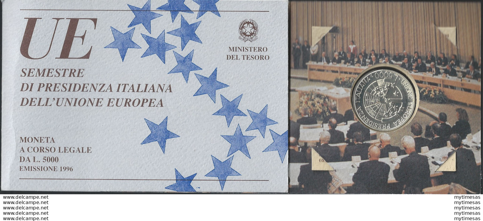 1996 Italia Lire 5000 Presidenza UE FDC - Sonstige & Ohne Zuordnung