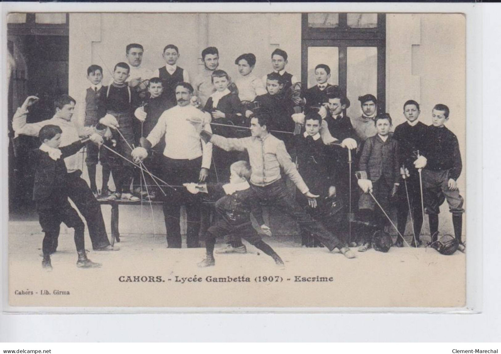CAHORS: Lycée Gambetta, 1907, Escrime - Très Bon état - Cahors