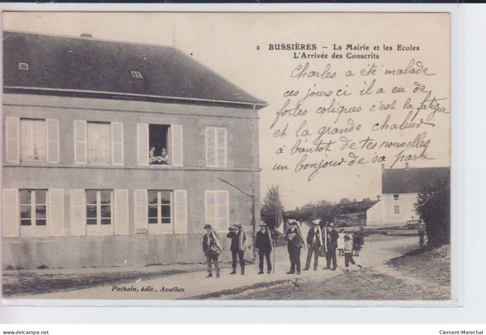 BUSSIERES: La Mairie Et Les Ecoles, L'arrivée Des Conscrits - Très Bon état - Sonstige & Ohne Zuordnung