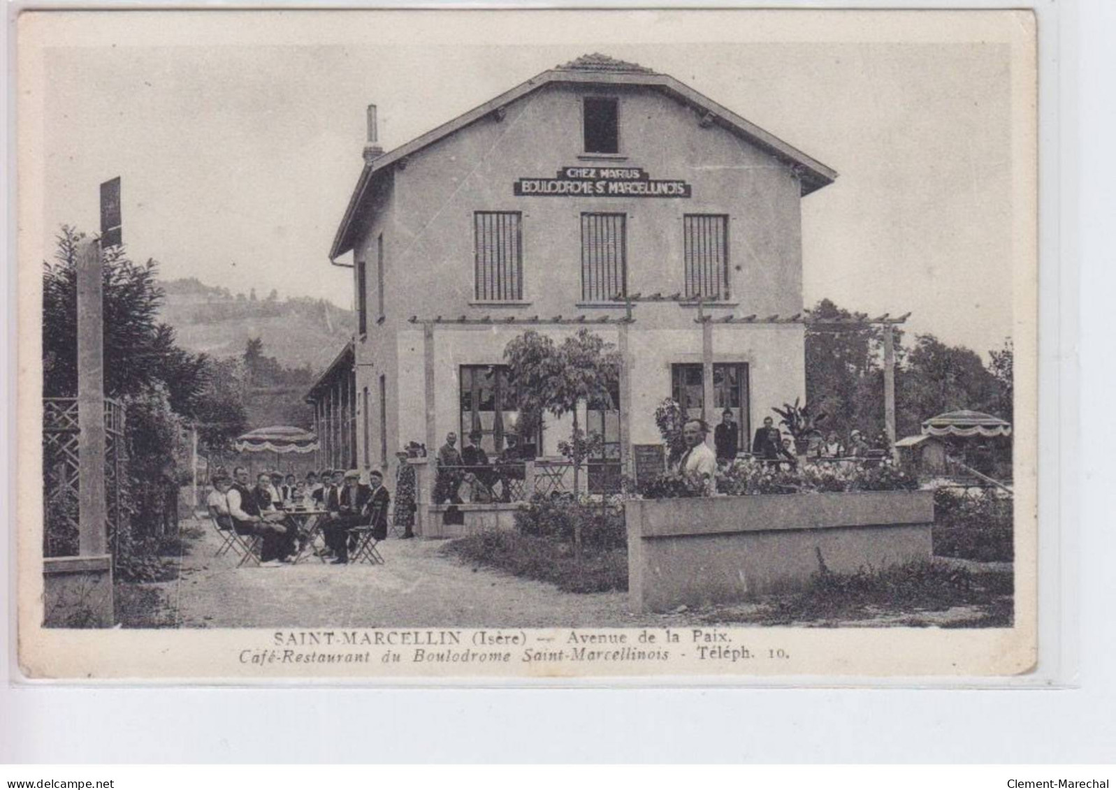 SAINT-MARCELIN: Avenue De La Paix, Cafe Restaurant Du Boulodrome, Chez Marius - Très Bon état - Saint-Marcellin