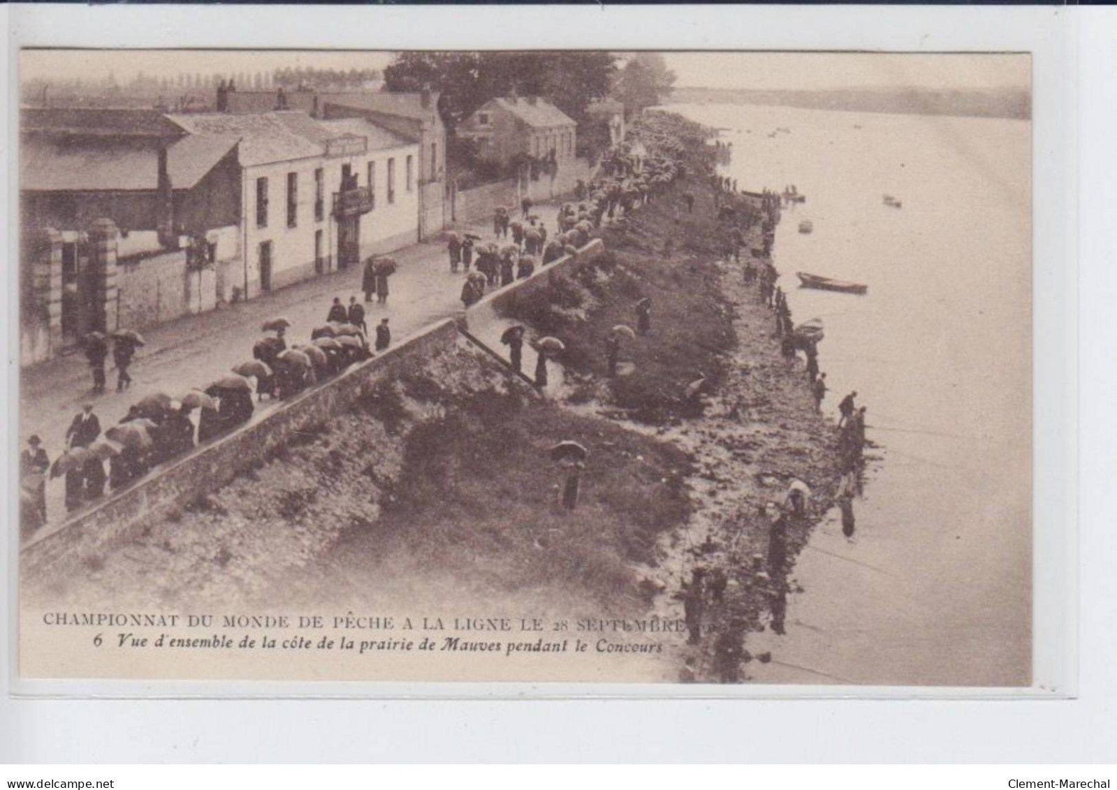 MAUVES: lot de 6 CPA championnat du monde de peche à la ligne 28 septembre 1919 (Alsace - Alsaciennes)- très bon état