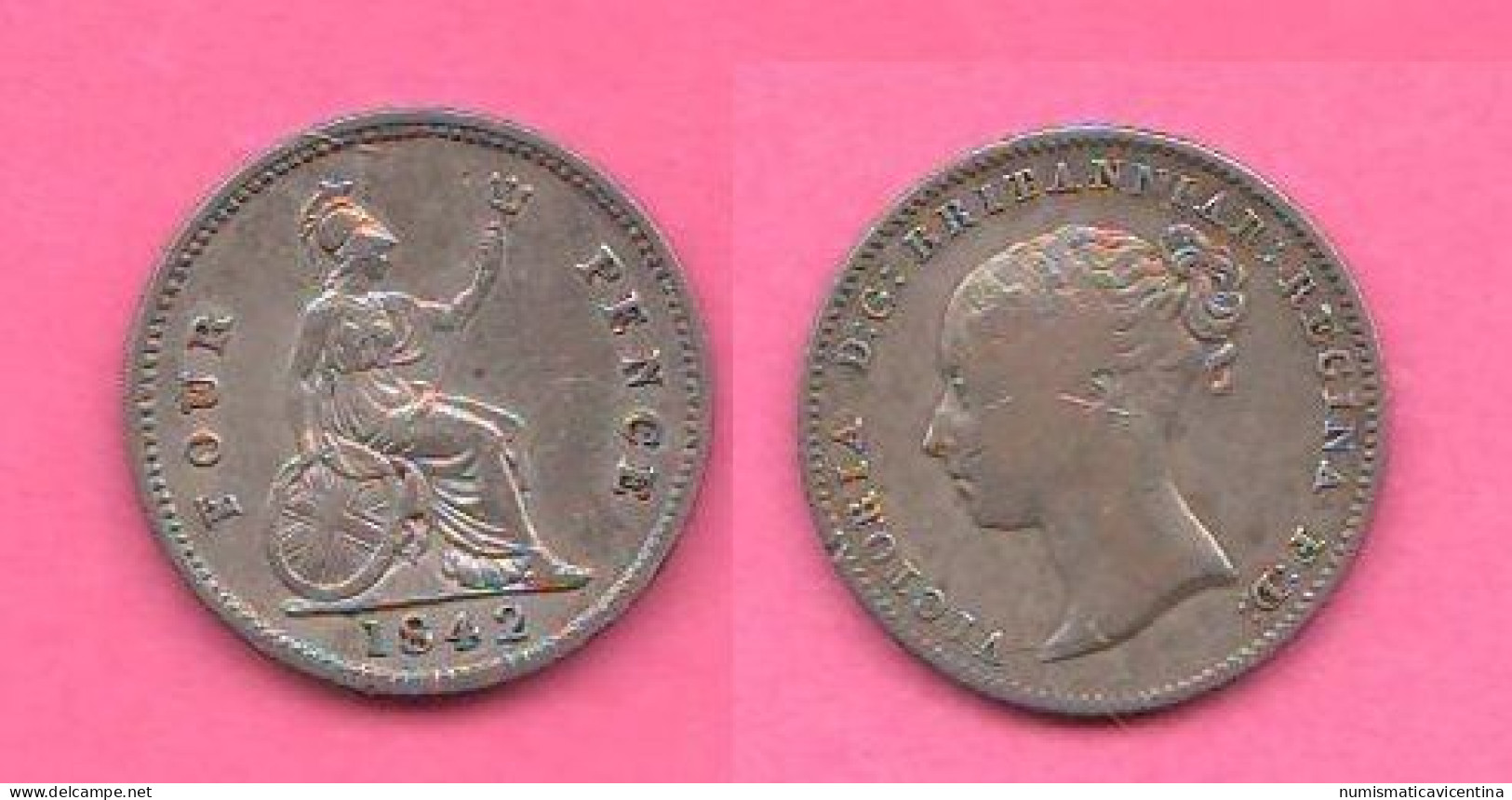 Angleterre 4 Pence 1842 England Inghilterra Groat Silver Coin Queen Victoria Four Pence 1842   C 8 - G. 4 Pence/ Groat