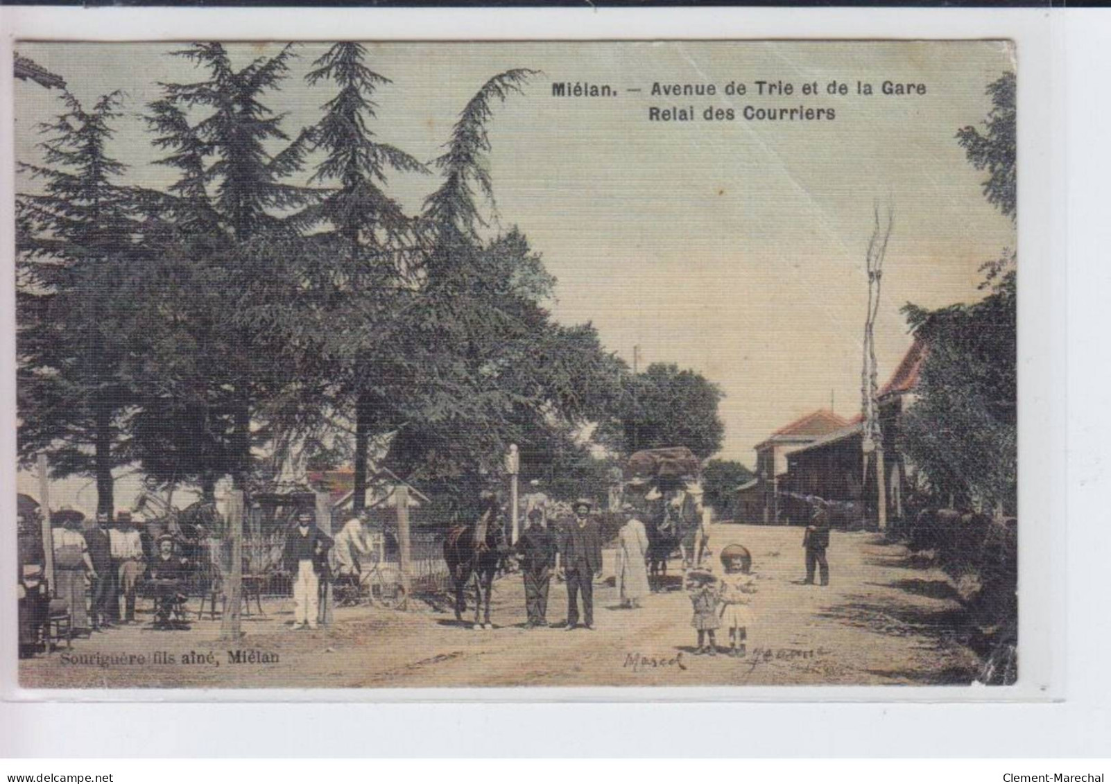 MIELAN: Avenue Du Trie Et De La Gare Relai Des Courriers, Attelage - état - Andere & Zonder Classificatie