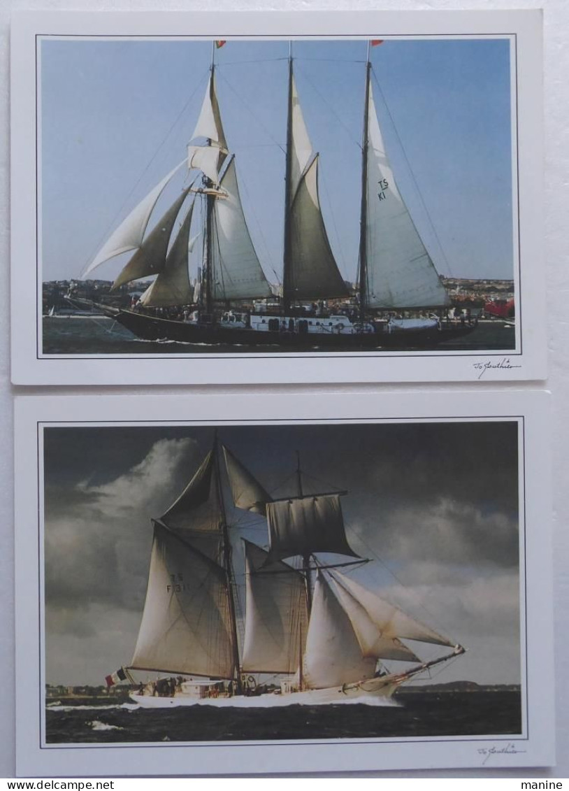 Les Grands Voiliers Du Monde - Lot De 10 Cartes Postales Jo Gauthier - Sailing Vessels