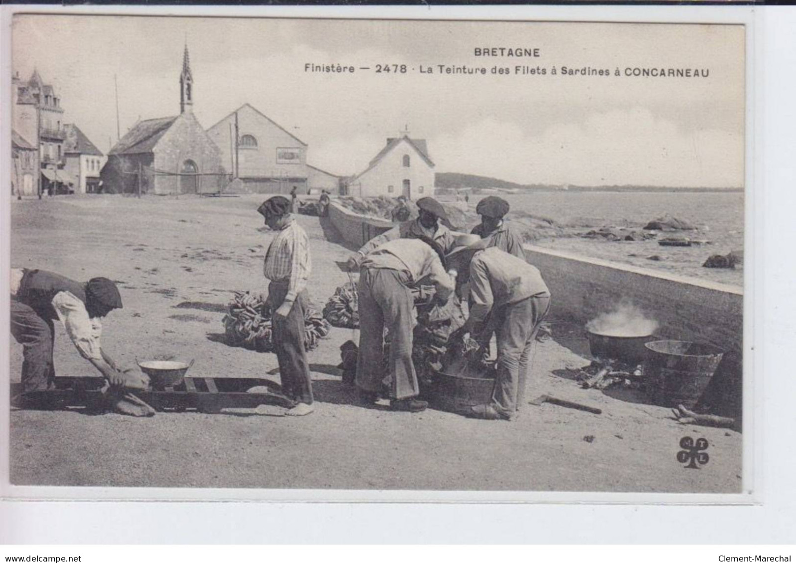 CONCARNEAU: La Teinture Des Filets à Sardines, Mtil - état - Concarneau