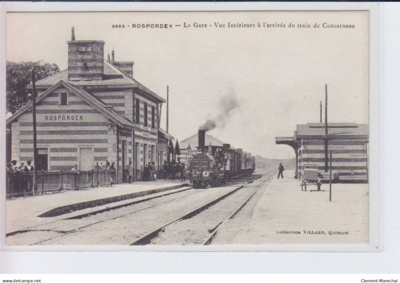 ROSPRODEN: La Gare, Vue Intérieure à L'arrivée Du Train De Concarneau, Train - Très Bon état - Other & Unclassified