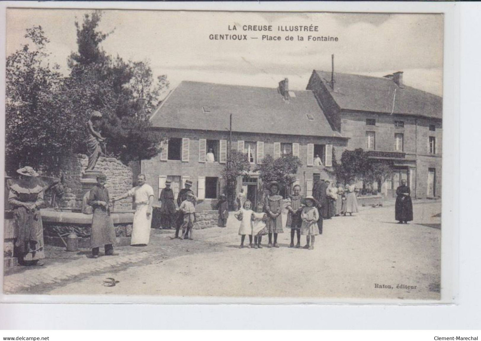 GENTIOUX: Place De La Fontaine - Très Bon état - Otros & Sin Clasificación