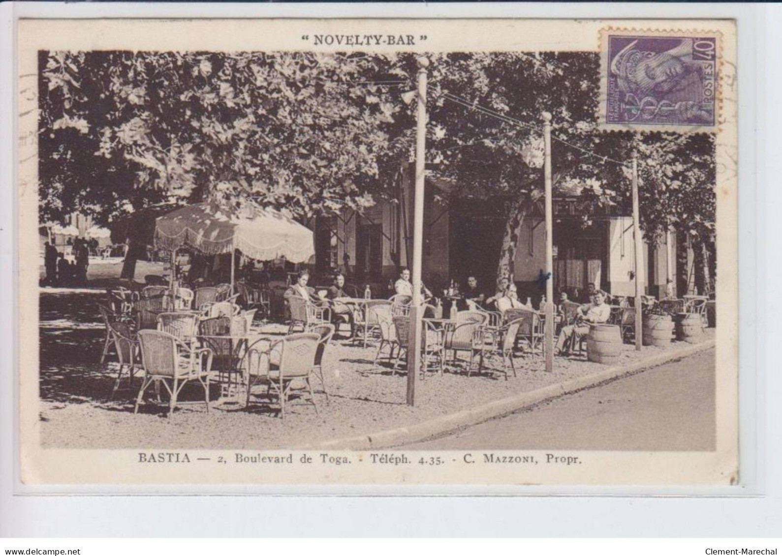 BASTIA: 2 Boulevard De Toga, Téléph. 4-35 C. Mazzoni Propriétaire, Novelty-bar - Très Bon état - Bastia