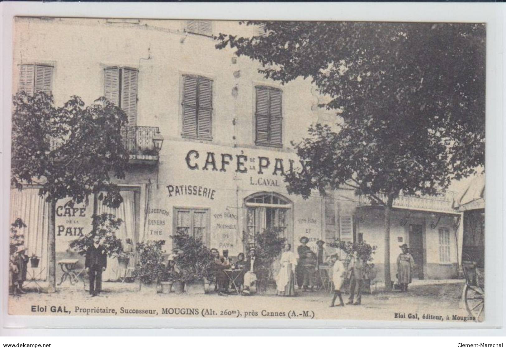 MOUGINS - Café De La Paix, Elol Gal Propriétaire Successeur, Patisserie - Très Bon état - Mougins