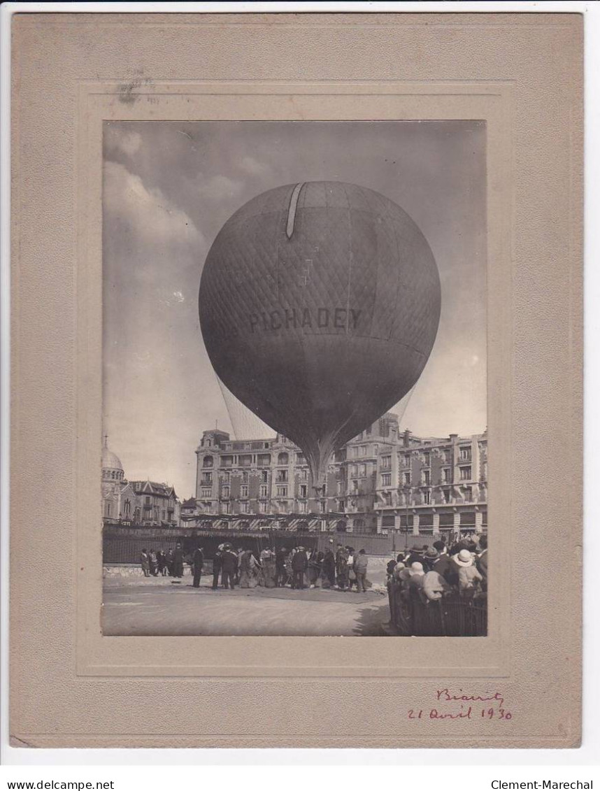 PHOTO De BIARRITZ : Photo Du Ballon Rond Le Pichardey En 1930 (format 23x18 Cm) (aviation - Montgolfière) - Bon état - Luchtvaart