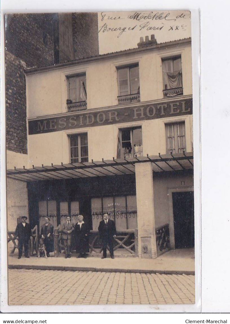 PARIS - Carte-photo Du Messidor Hotel - 8 Rue Michel De Bourges - Très Bon état - Paris (20)