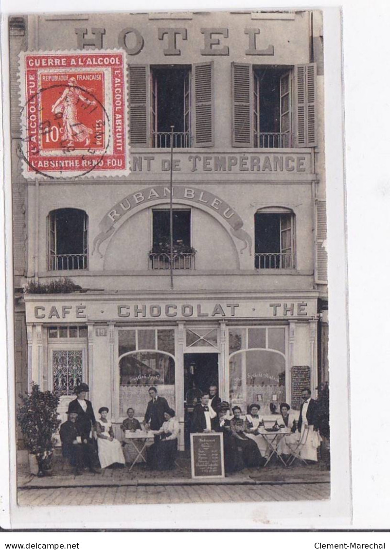 LE HAVRE - Carte - Photo - Hôtel "Ruban Bleu" Café - Chocolat - Thé - Porte Timbre - Très Bon état - Unclassified