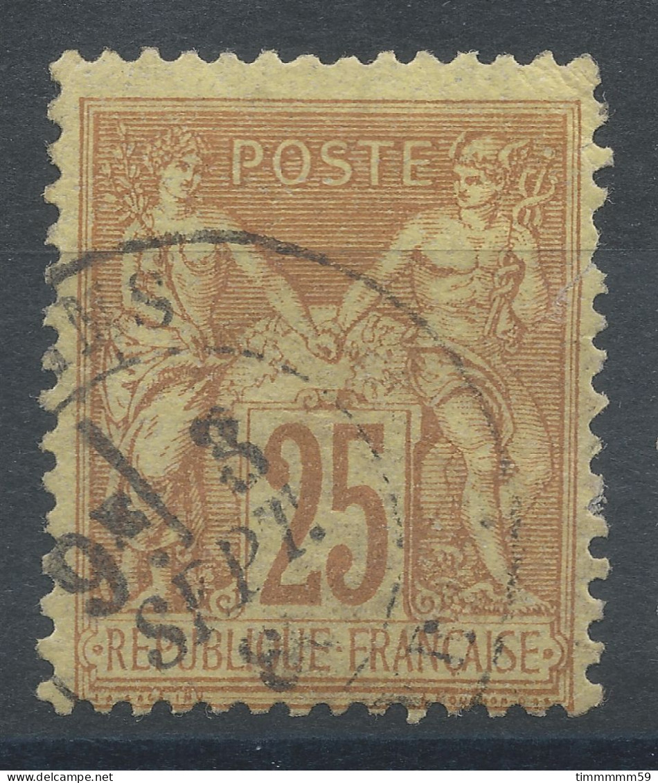 Lot N°82870   N°92, Oblitéré Cachet à Date De PARIS, Déchirure Coté EST - 1876-1898 Sage (Type II)