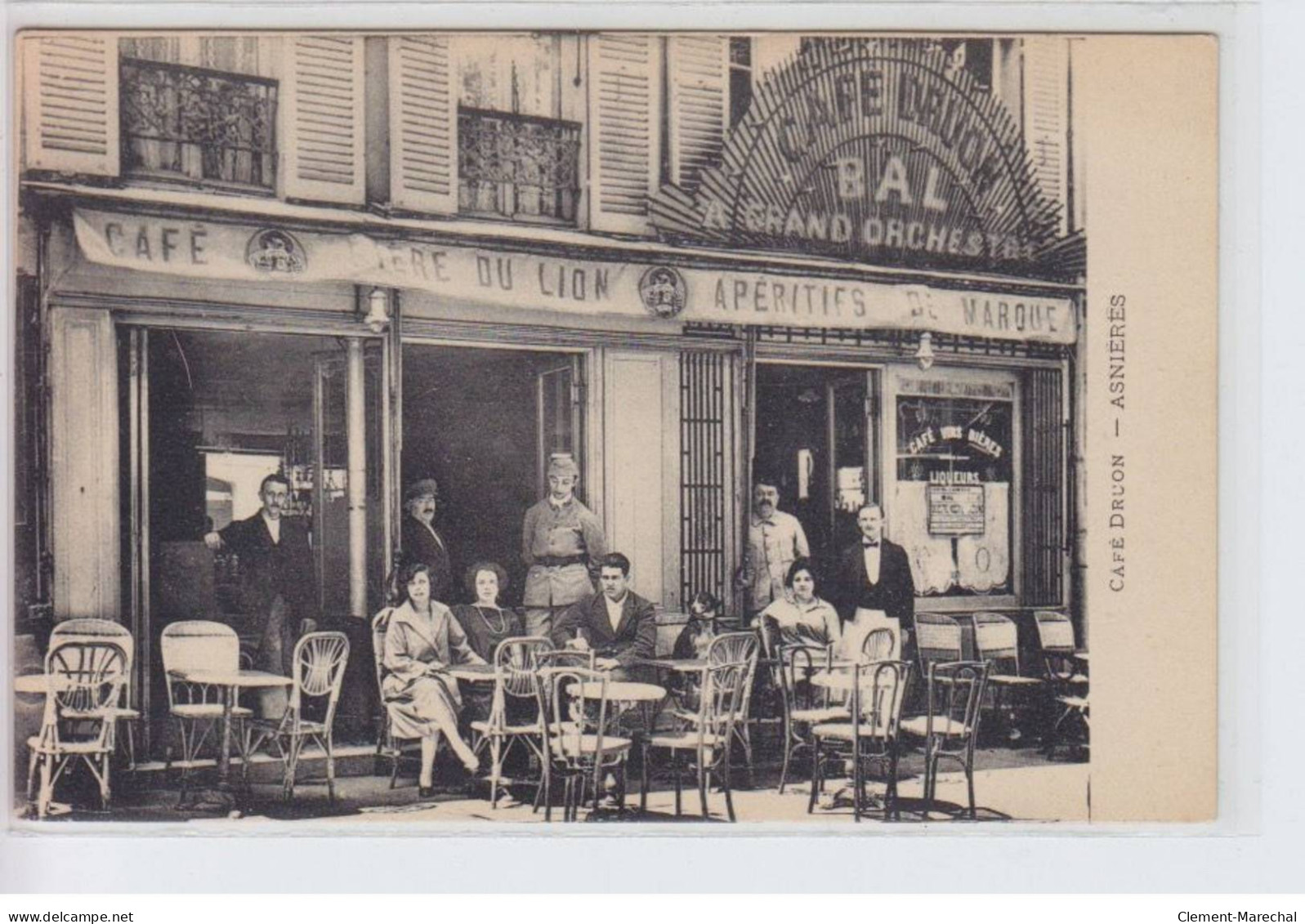 ASNIERES: Café Druon, Café Frère Du Lion, Bal - Très Bon état - Asnieres Sur Seine