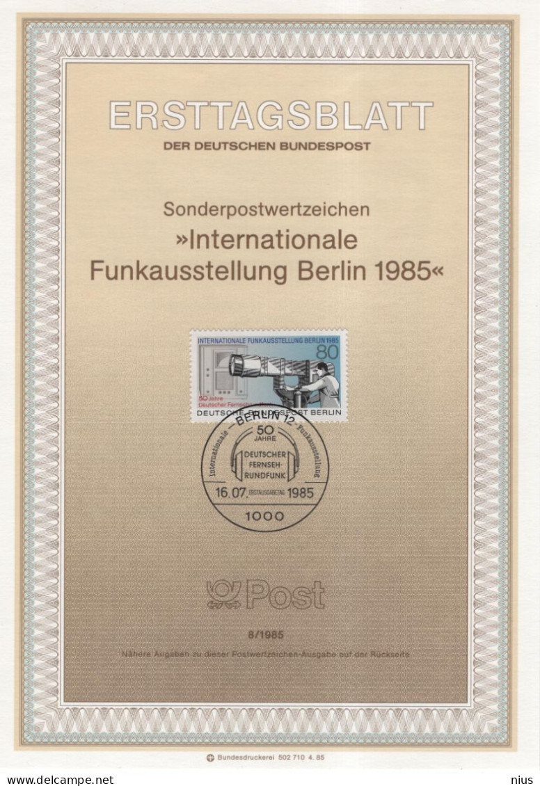 Germany Deutschland 1985-08 Funkausstellung Telefunken Ikonoskop Kamera Camera Iconoscope TV Television Radio, Berlin - 1981-1990