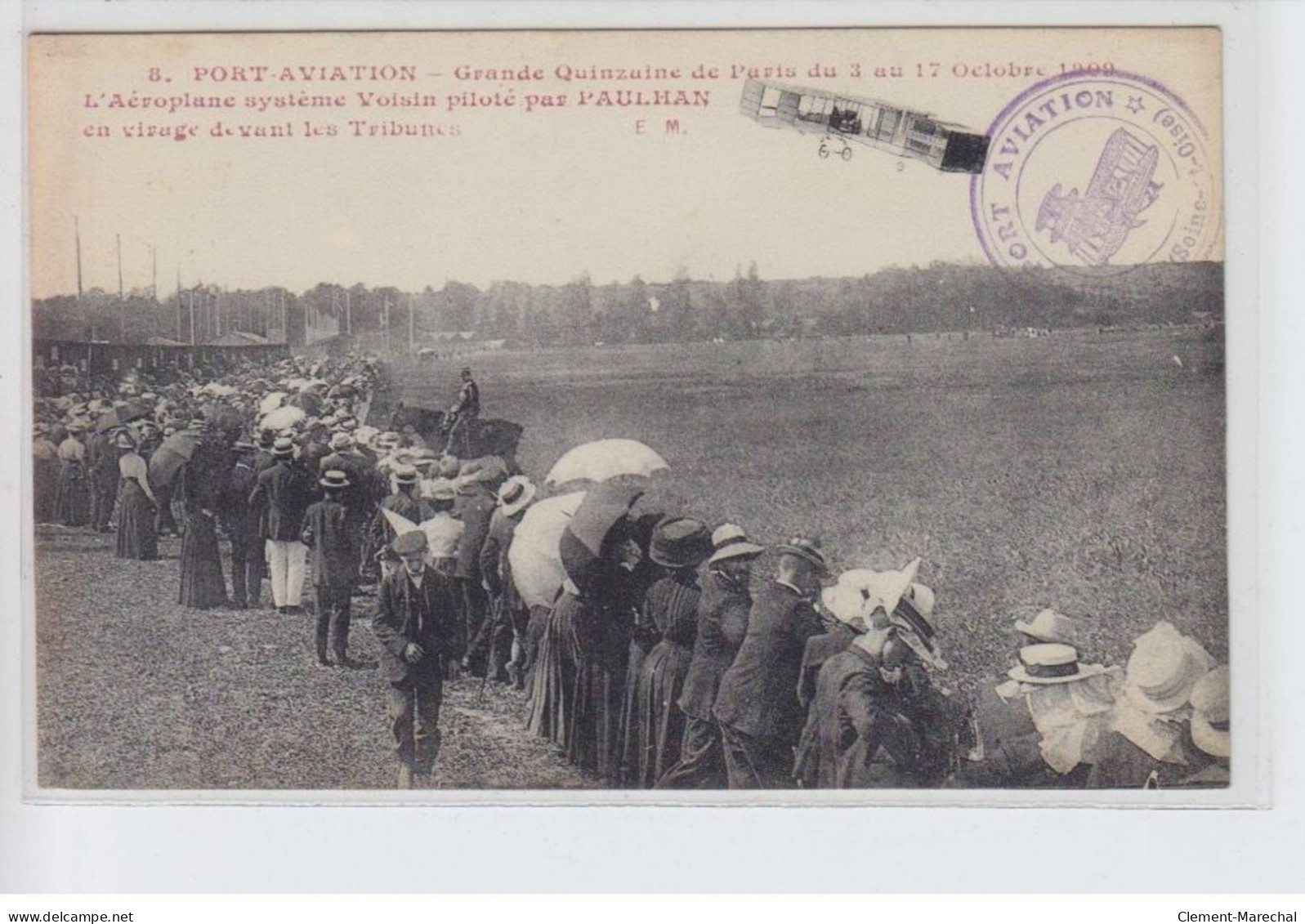JUVISY: Grande Quinzaine De Paris Du 3 Au 17 Octobre 1909 Aéroplane Systeme Voisin Piloté Par Paulhan - Très Bon état - Other & Unclassified
