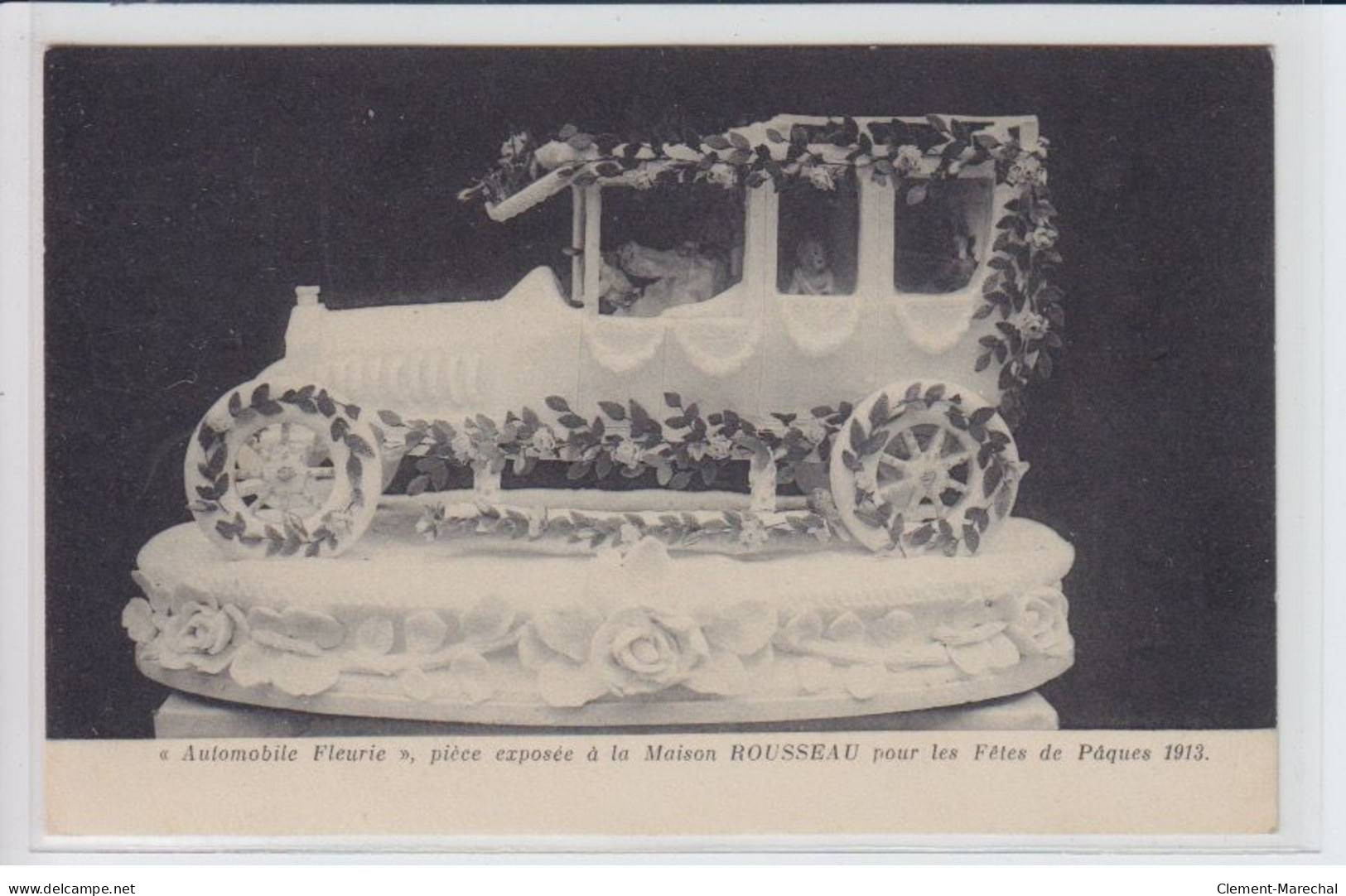 AVALLON: Automobile Fleurie, Pièce Exposée à La Maison Rousseau Pour Les Fêtes De Pâques 1913 - Très Bon état - Avallon