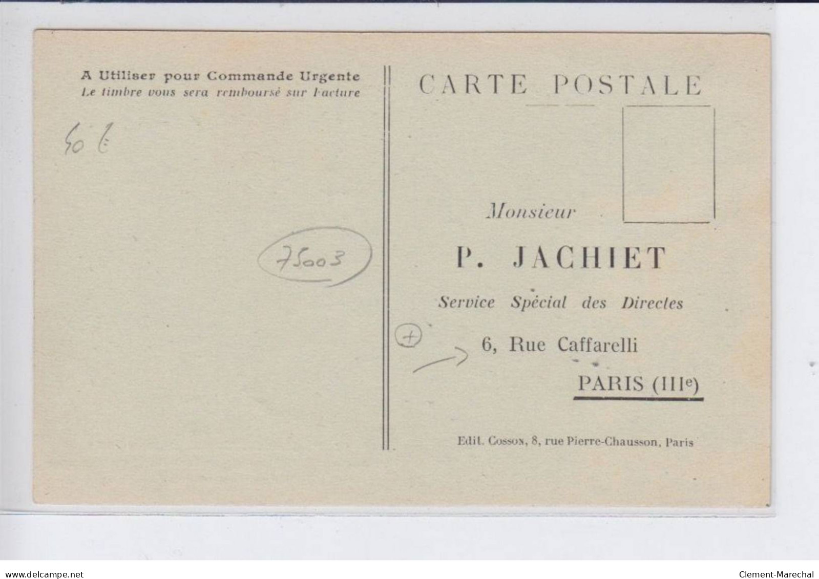 PARIS: 75003: P. Jachiet, Ateliers De Fabrication Des Bretelles Et Ceintures, Un Coin De Montage - Très Bon état - Otros & Sin Clasificación