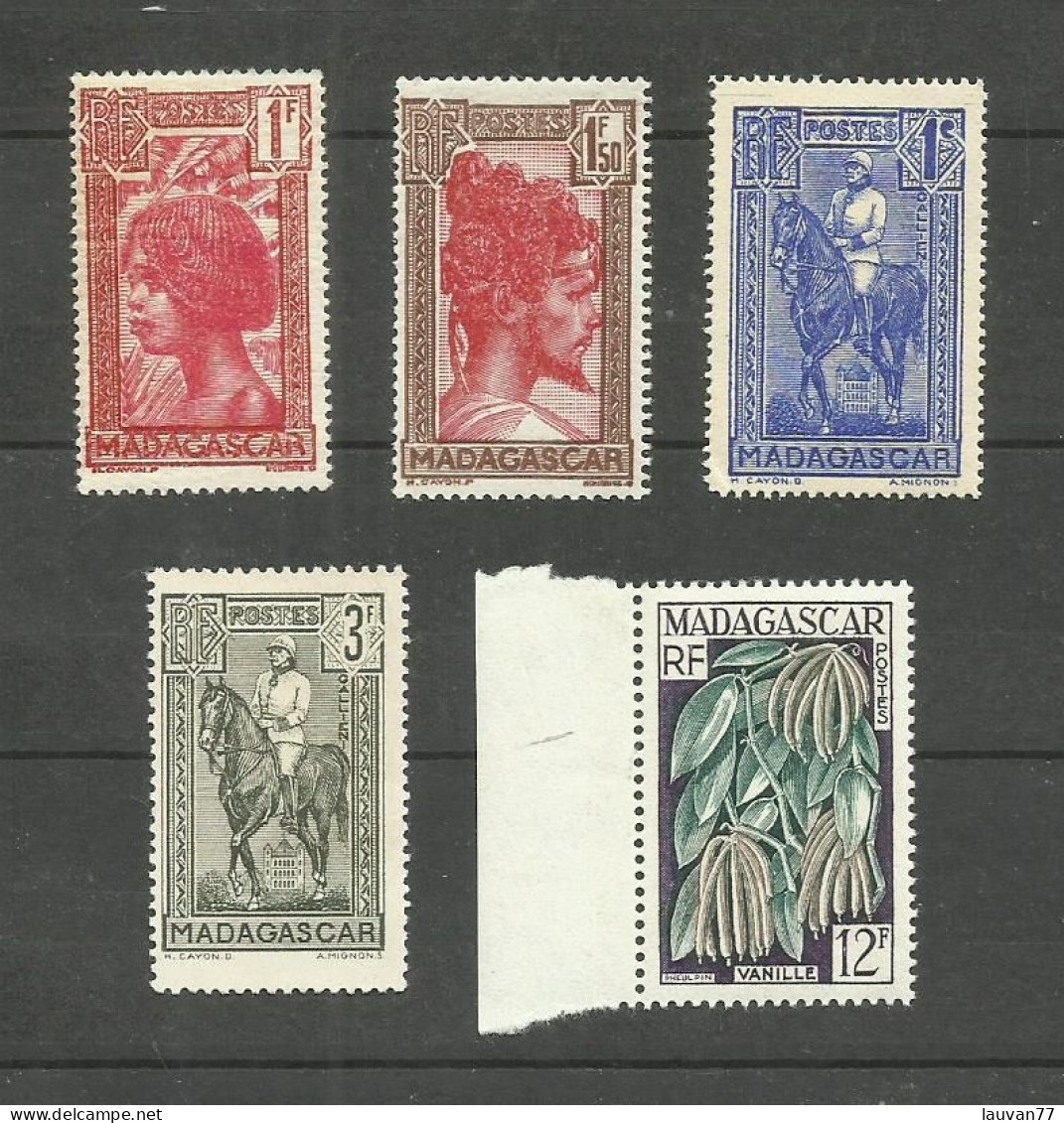 MADAGASCAR N°175A, 176A, 183, 221, 334 NEUFS** Cote 5.50€ - Unused Stamps