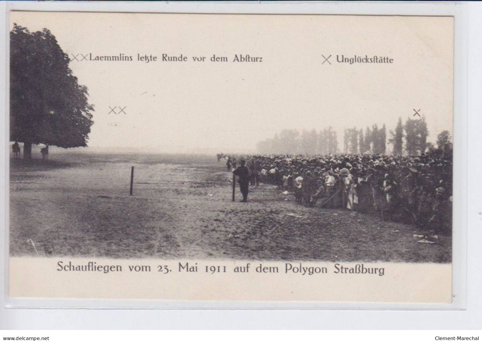 STARSBOURG: Brunhuber Im Fluge, Schaufliegen Vom 23 Mai 1911, Laemmlins Lether Runde Vor Dem Abfurz - Très Bon état - Strasbourg