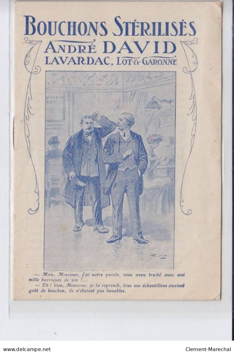 LAVARDAC: Bouchons Stérilisés André David, Catalogue - état - Lavardac