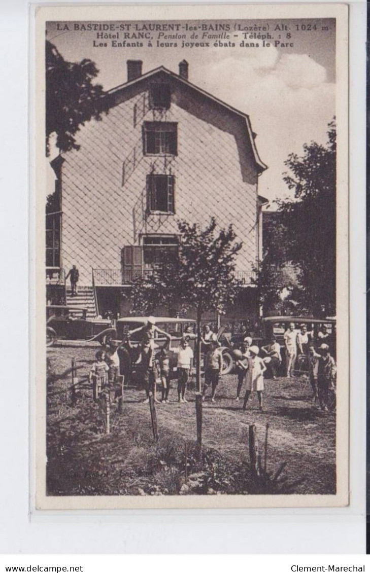 LA BASTIDE-SAINT-LAURENT-les-BAINS: Hotel Ranc Pension Famille Enfants à Leurs Joyeux ébats Dans Le Parc - Très Bon état - Autres & Non Classés