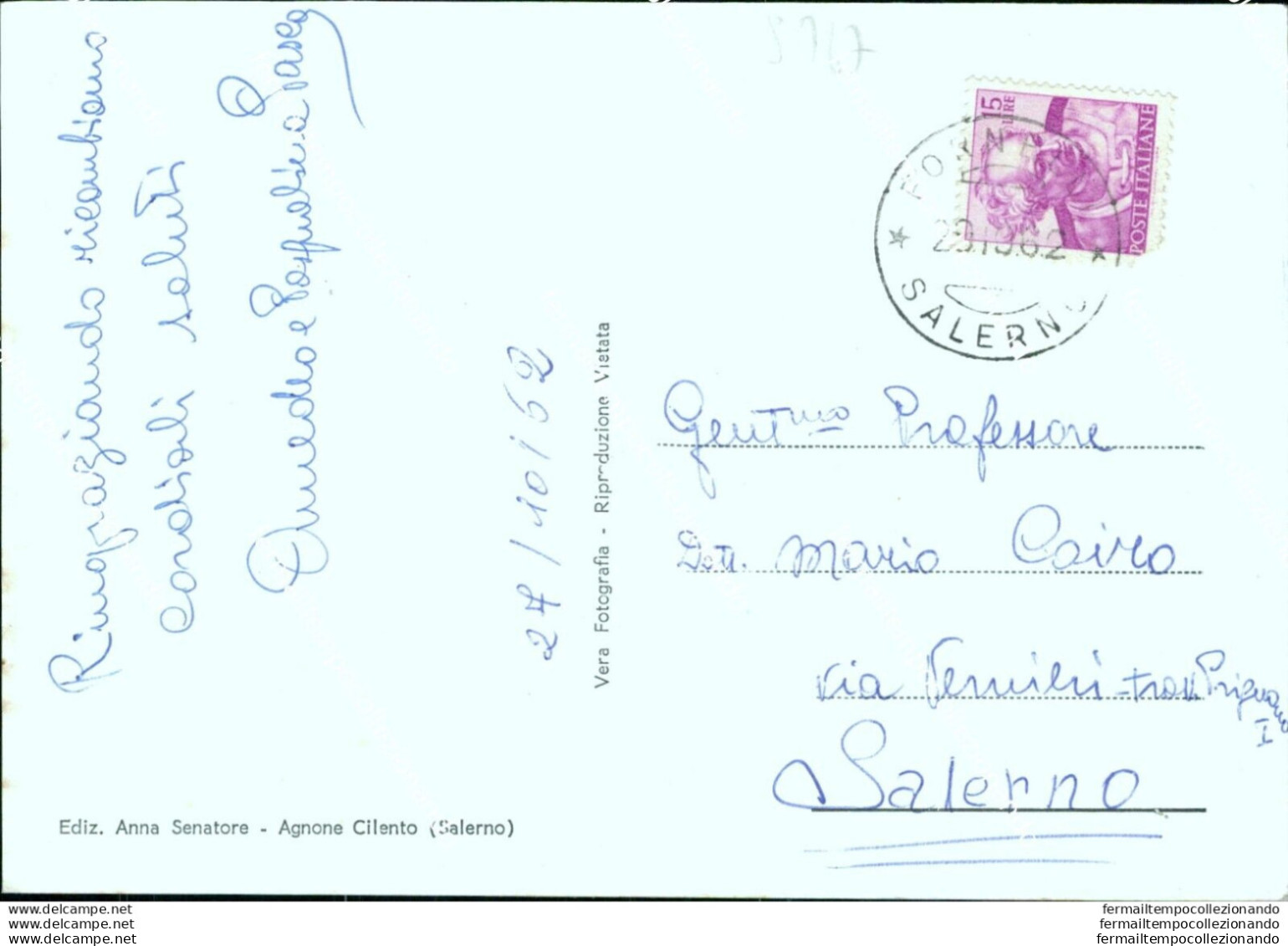 S767 Cartolina Marina Di Agnone Cilento Provincia Di Salerno - Salerno