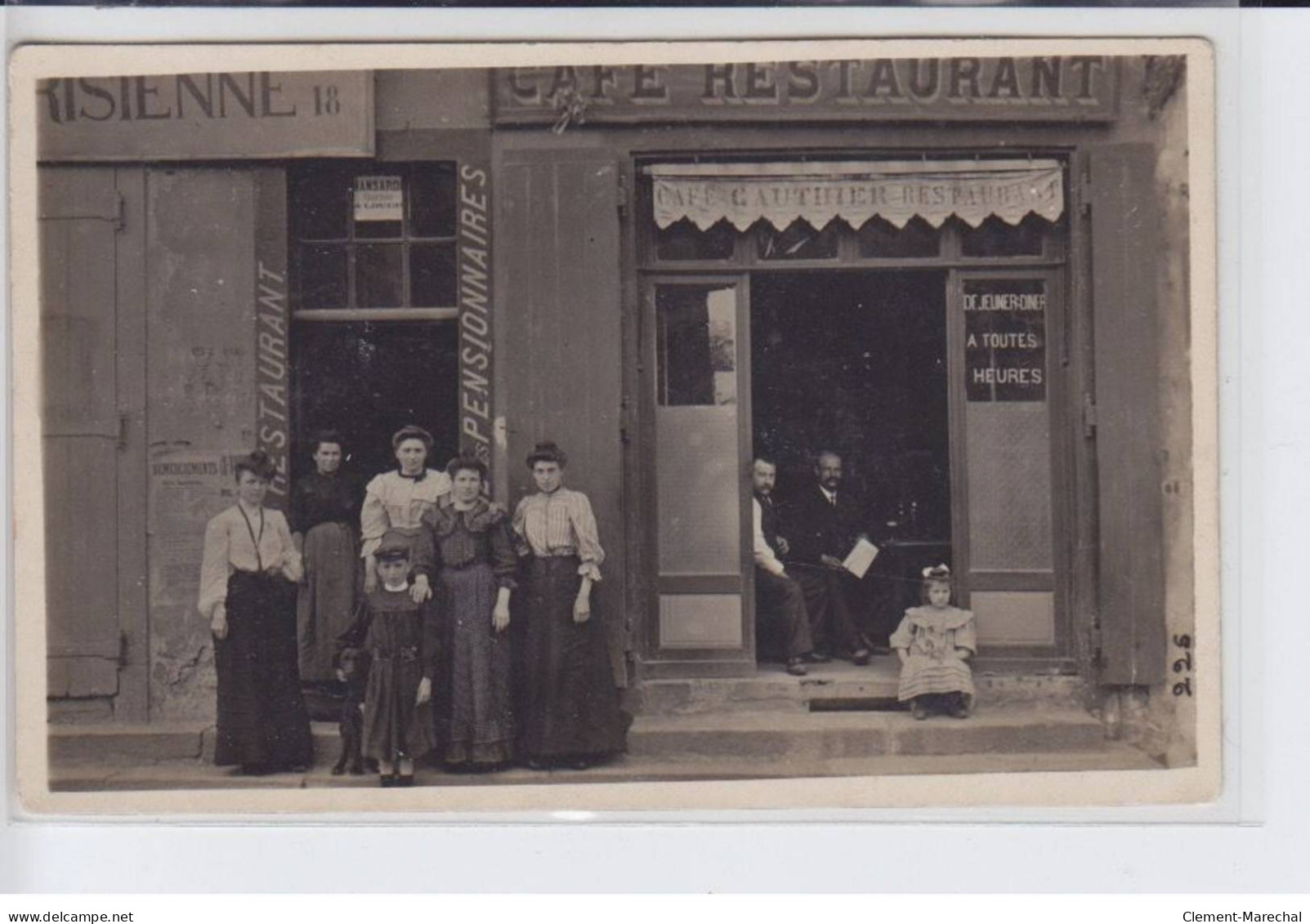 FRANCE: Café Restaurant, Gauthier, Déjeuner-diner à Toutes Heures, Pensionnaires Mansardi(?) - Très Bon état - Fotos