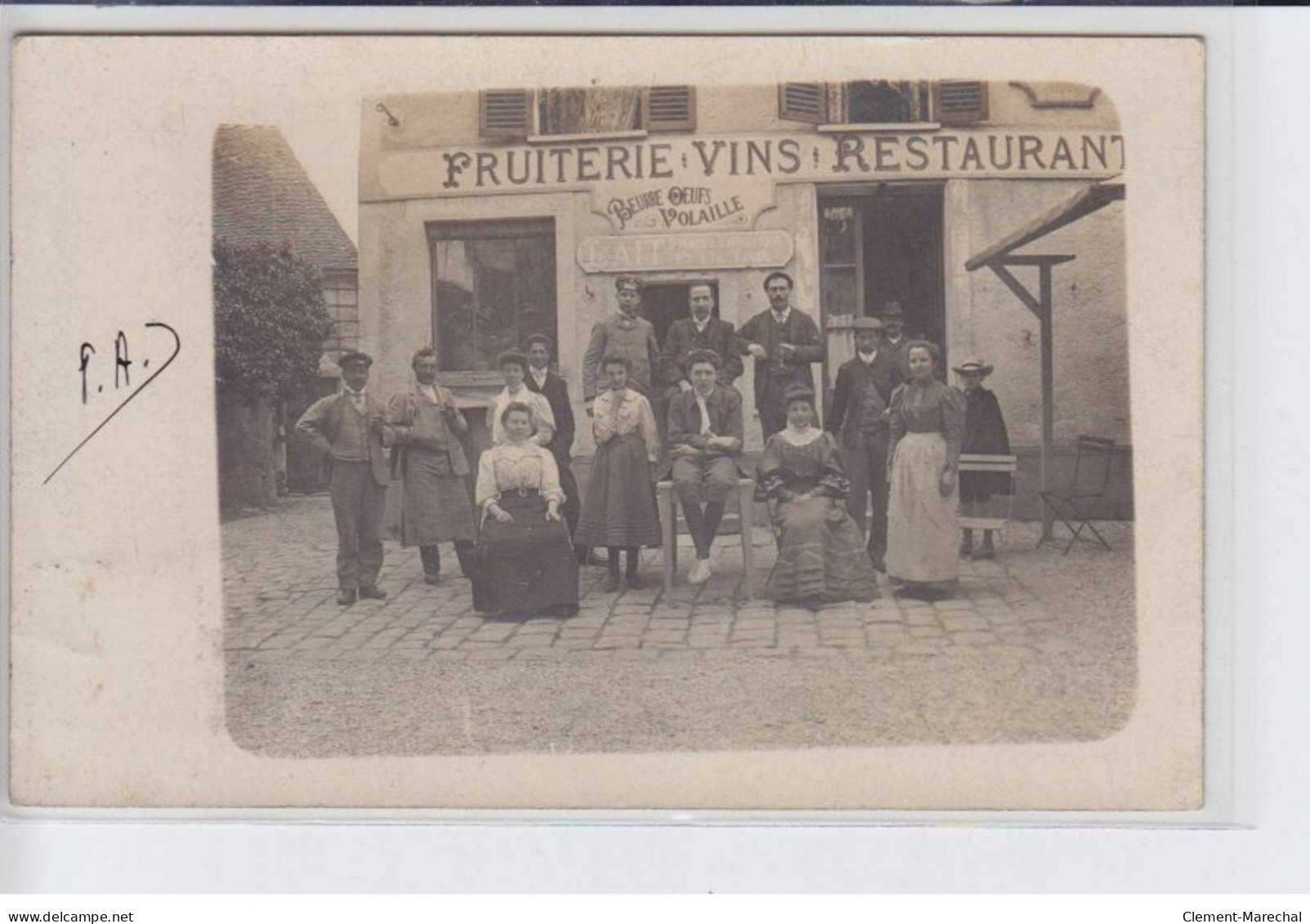 FRANCE: Fruiterie Vins Restaurant Beurre Oeufs Et Volaille Lait Frais Emporter Et à La Tasse - Très Bon état - Fotos