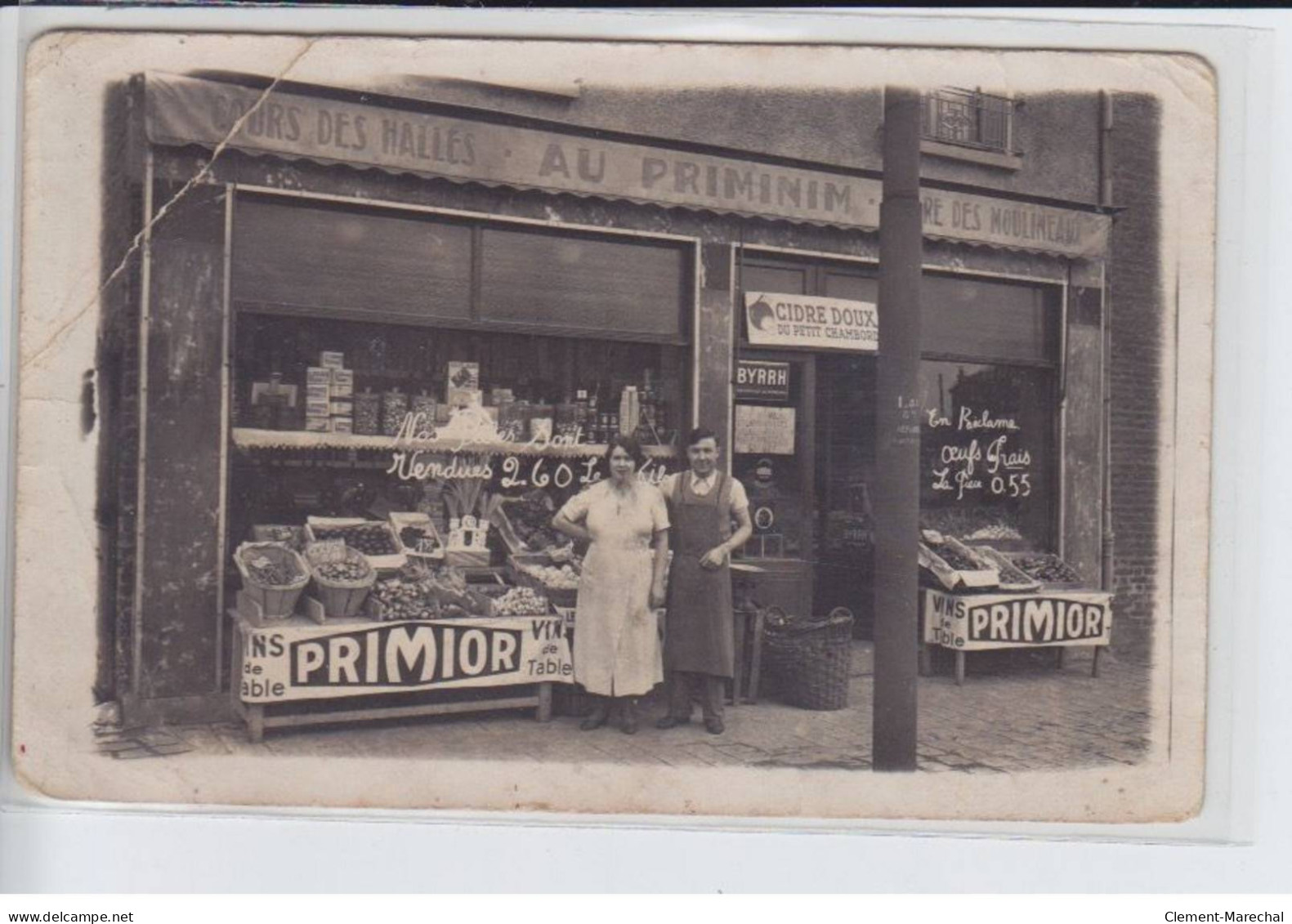 FRANCE: Cours Des Halles Au Priminim, Cidre Doux Du Petit Chambord, Primior Vins De Tables, Byrrh, épicerie - état - Photos