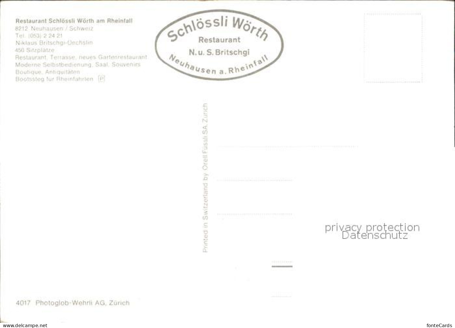 12592091 Neuhausen Rheinfall Schloessli Woerth Restaurant Gastraeume Neuhausen R - Sonstige & Ohne Zuordnung