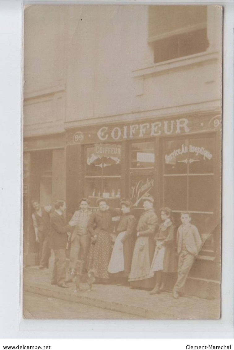 FRANCE: Senlis(?) Coiffeur Gauthier, Service Antiseptique, Petit Chien - état - Photos