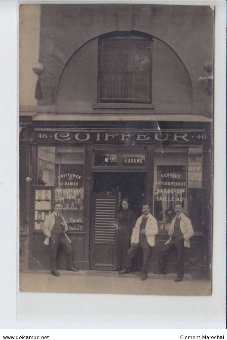 FRANCE: Coiffeur M. Eugene, Coiffure De Dames Nettoyage Tête Service Antiseptique Barbe 20c Taille 40c - état - Photos