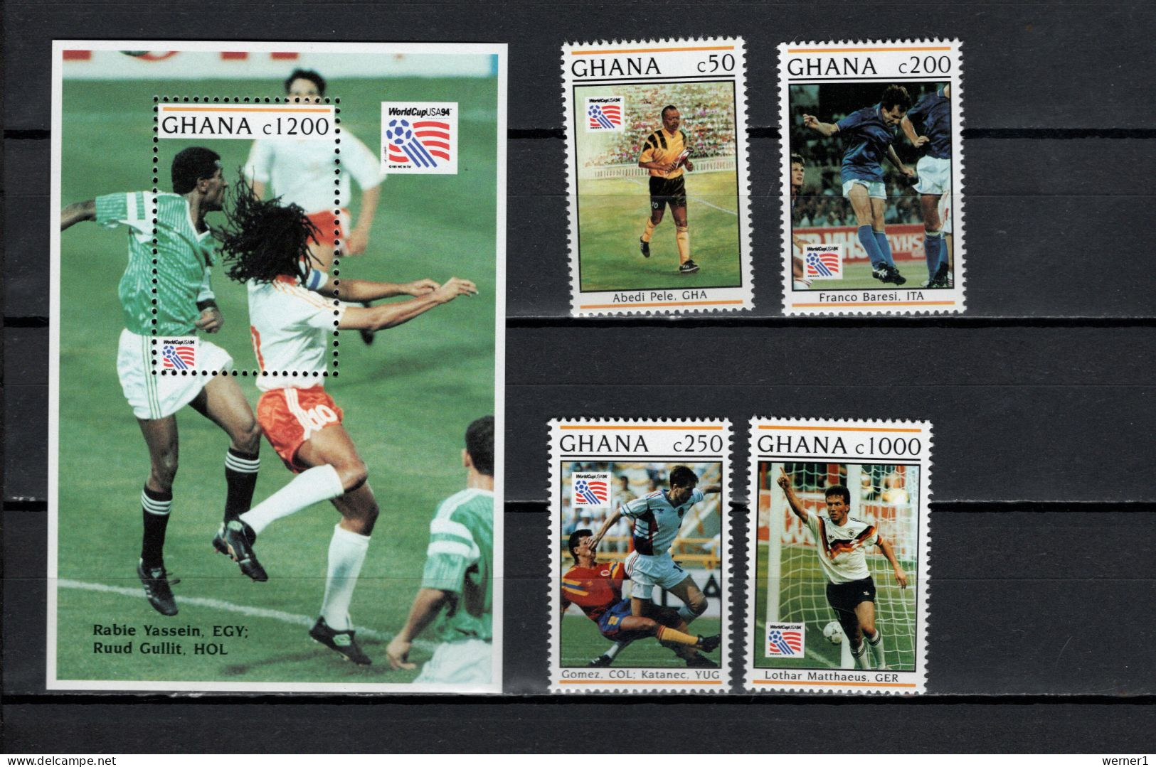 Ghana 1993 Football Soccer World Cup 4 Stamps + S/s MNH - 1994 – Vereinigte Staaten